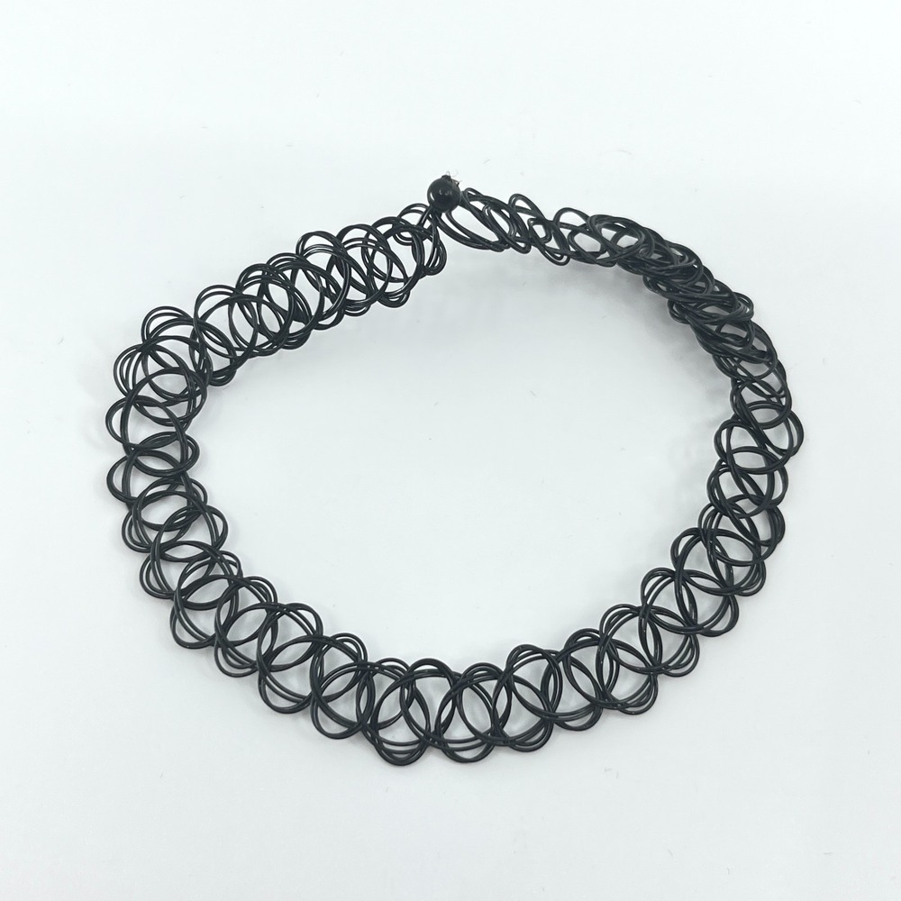 Vintage Retro Black Tattoo Choker Bracelet - Y2K Vintage Style Jewelry Classic